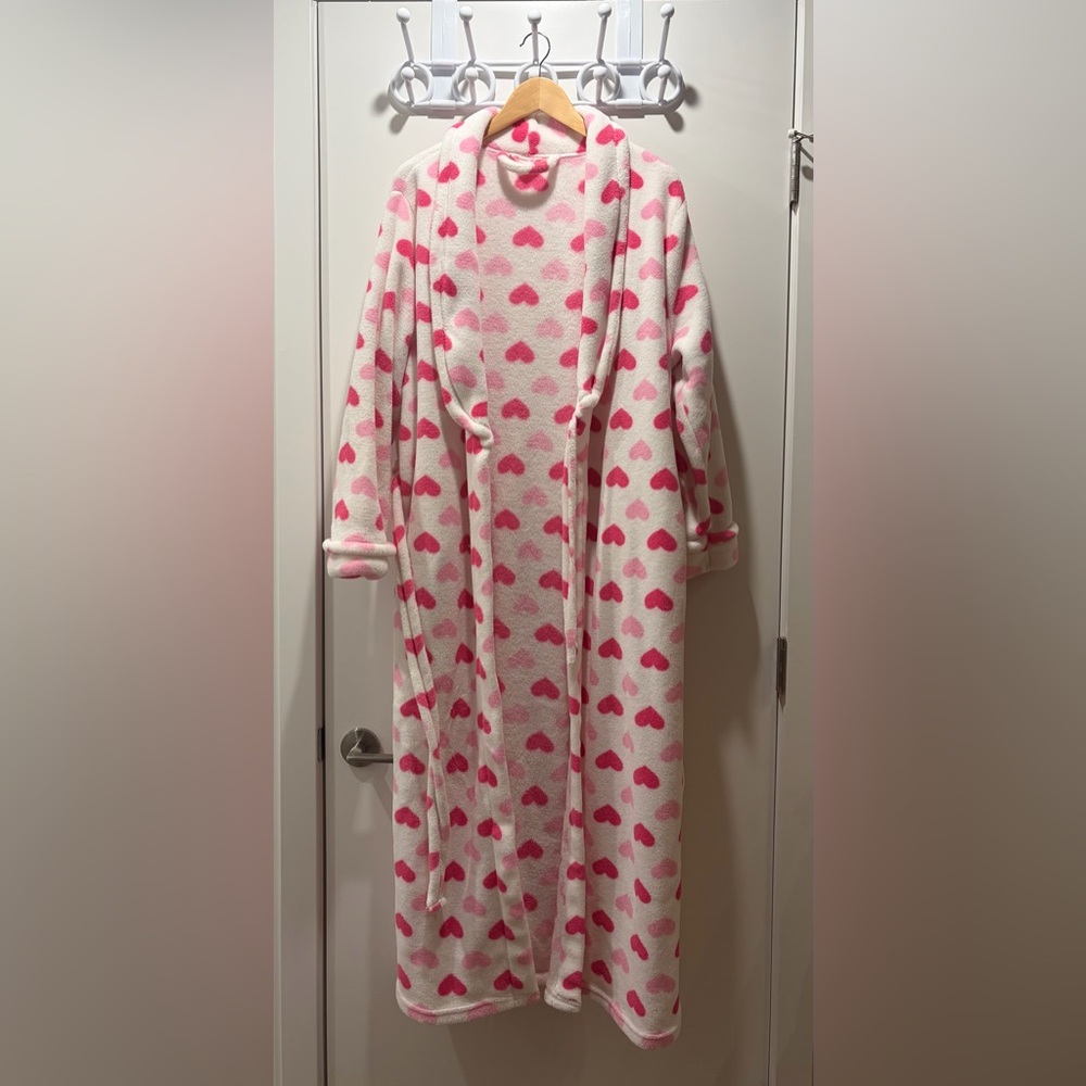 Women's Cozy Pink Heart Robe